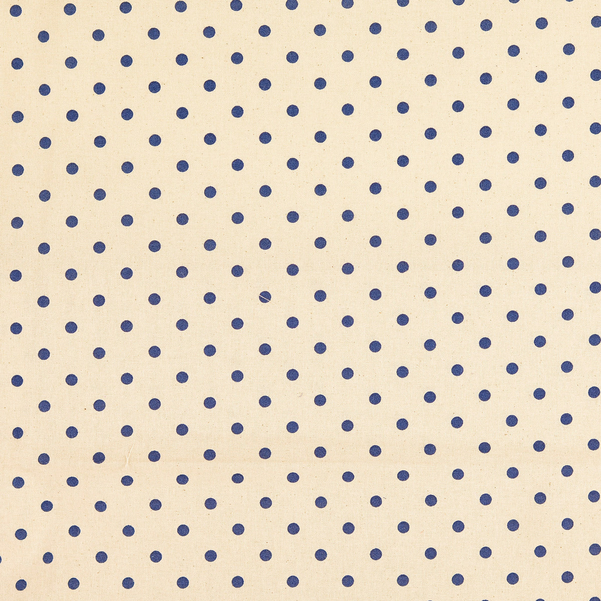 COTON IMPRIME Pois Marine fond Ecru