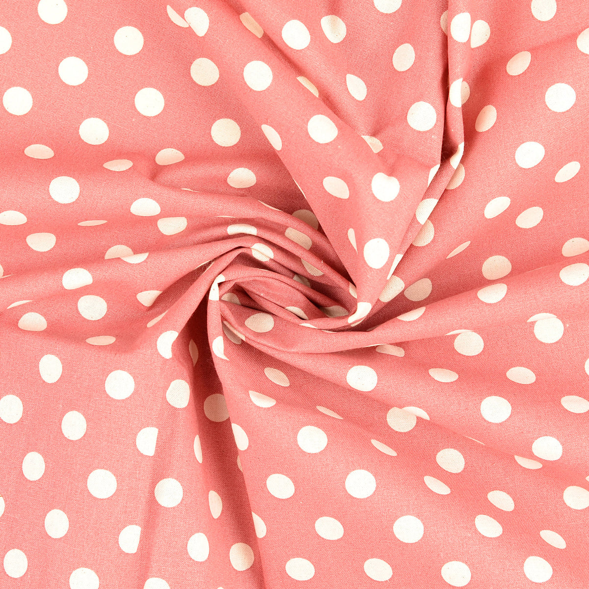 COTON IMPRIME Pois fond Rose