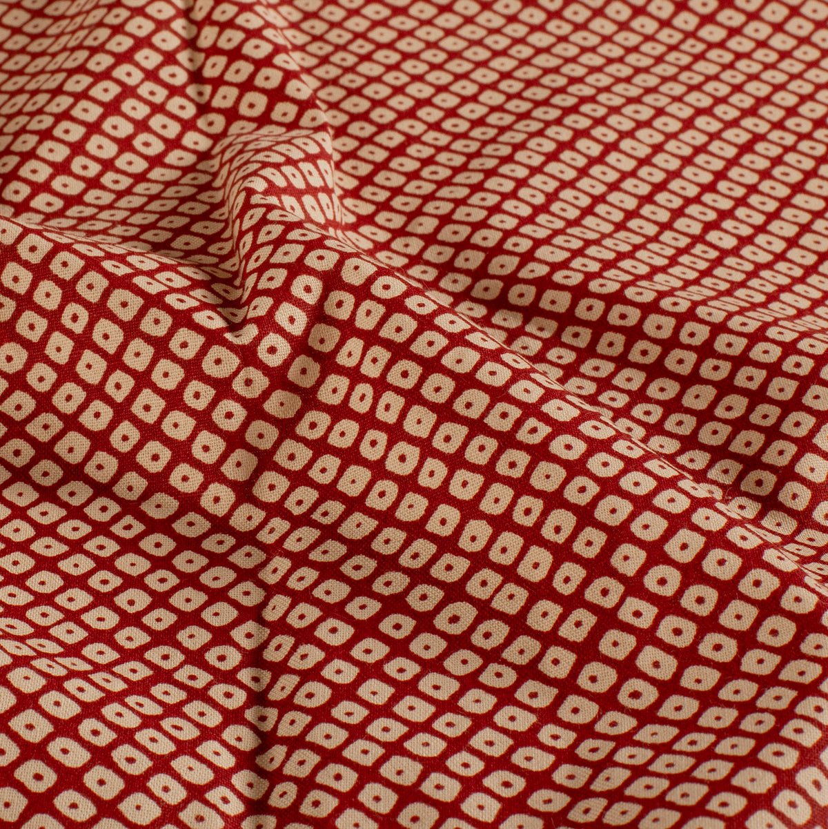 COTON IMPRIME Graphique bi couleur Bordeaux et Beige