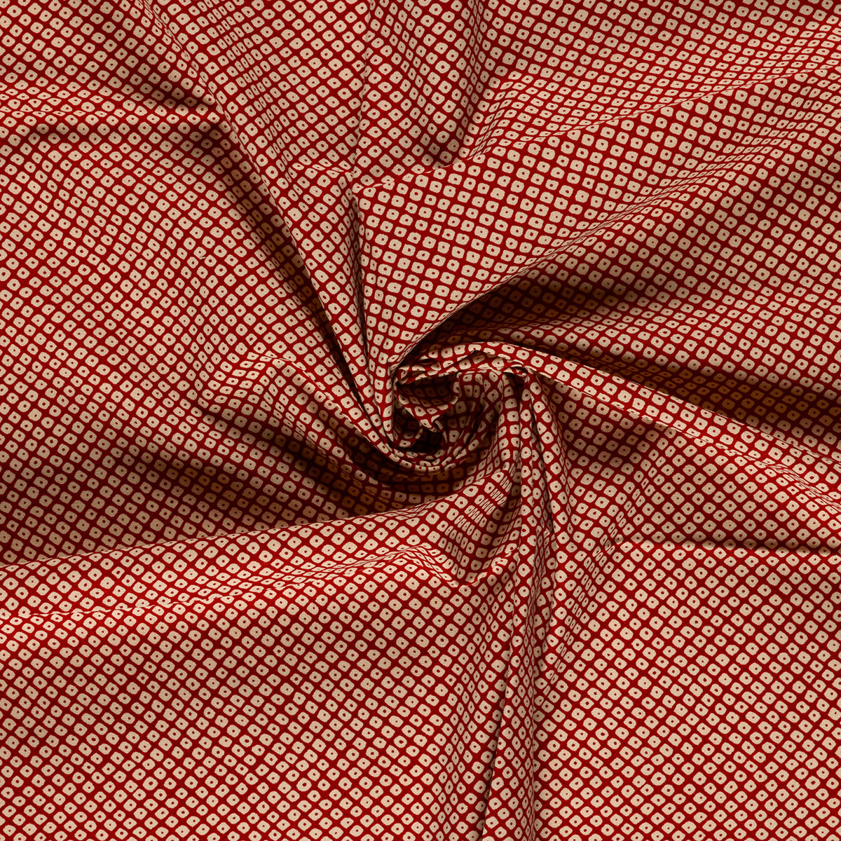 COTON IMPRIME Graphique bi couleur Bordeaux et Beige