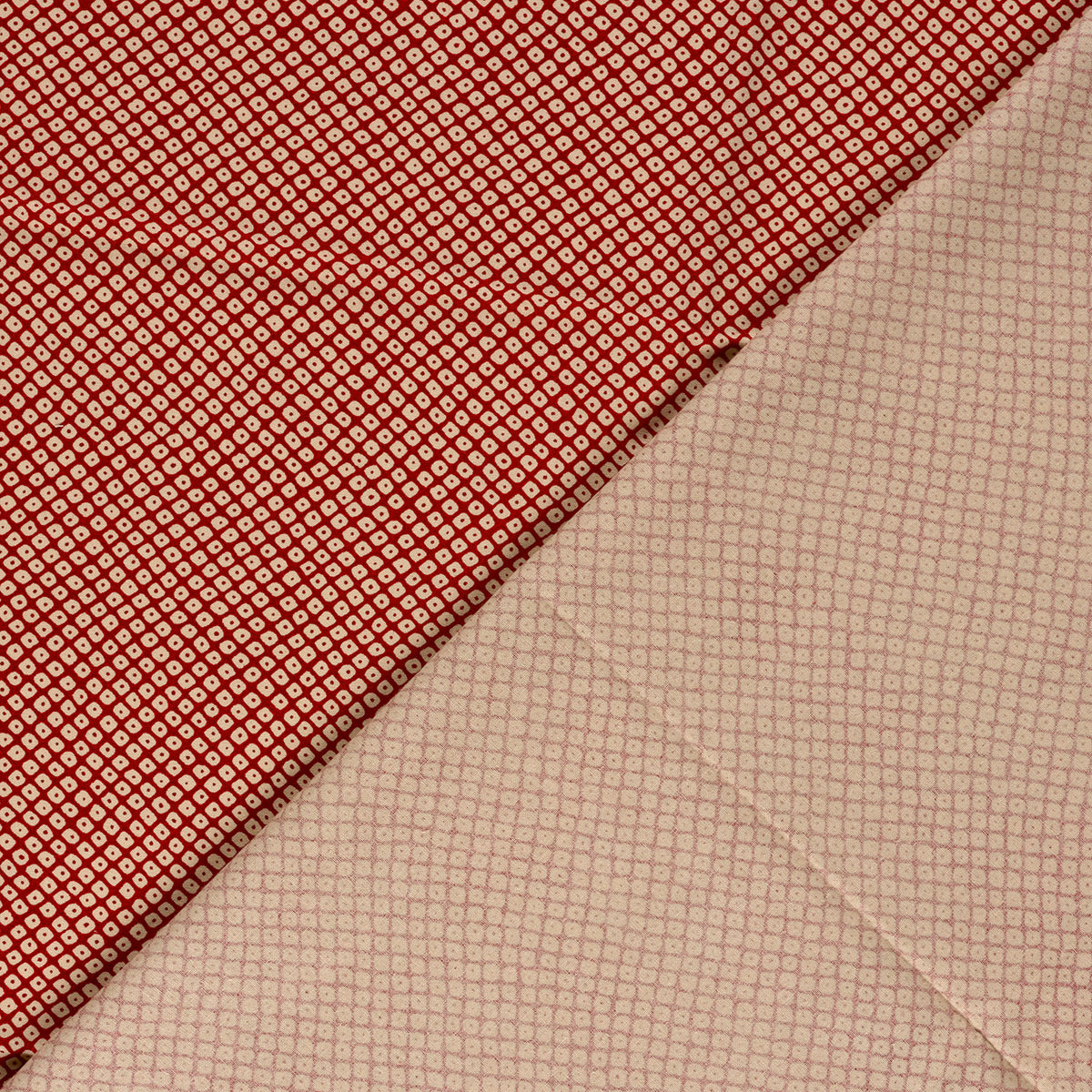 COTON IMPRIME Graphique bi couleur Bordeaux et Beige