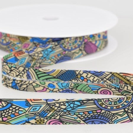 BIAIS IMPRIME Wax Bleu Parme-20 cm