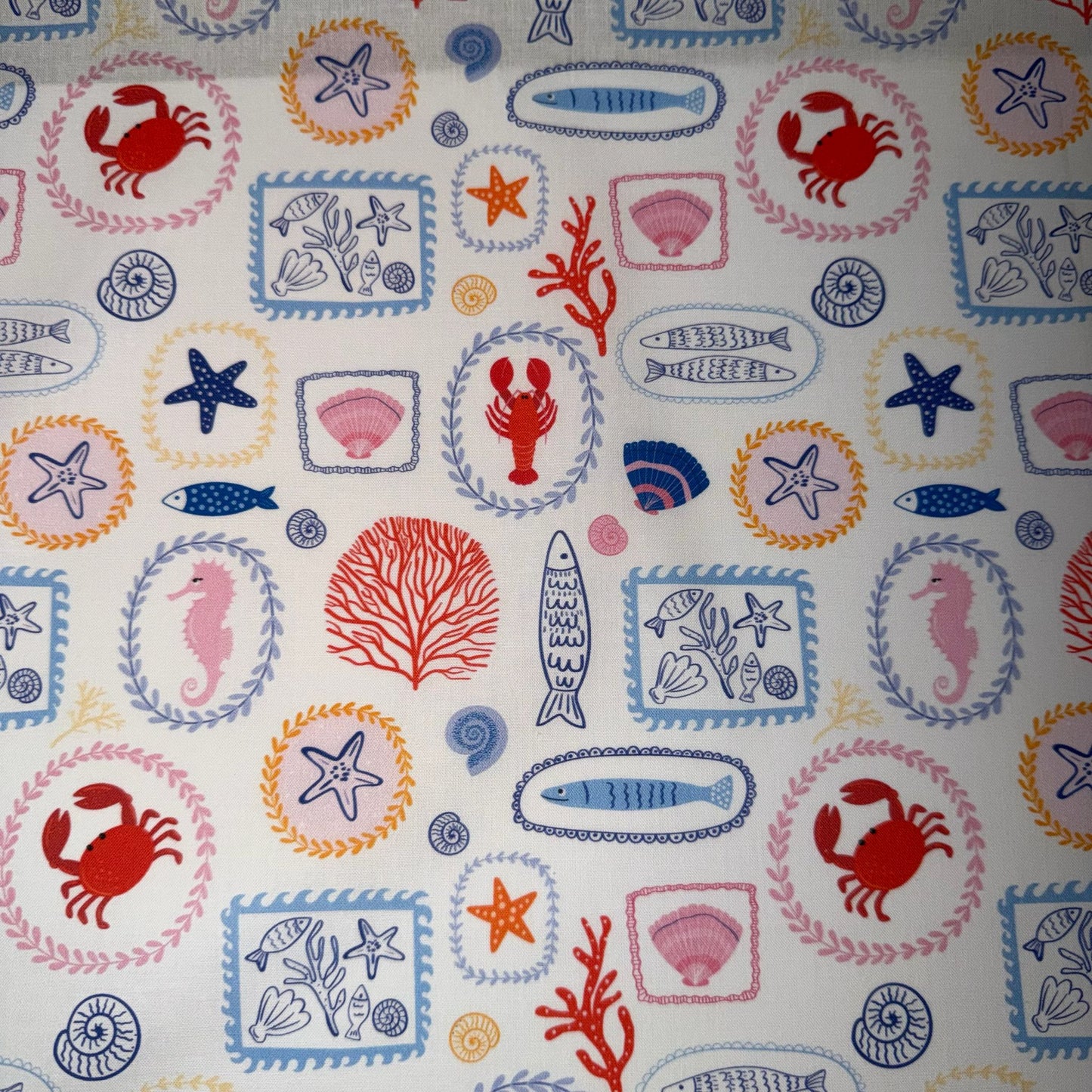COTON MOTIF Sardines Médaillon