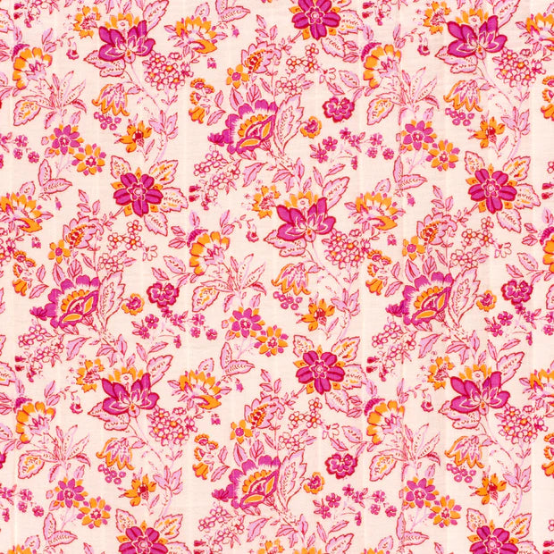 MATELASSE IMPRIME DOUBLE GAZE Rose et Orange