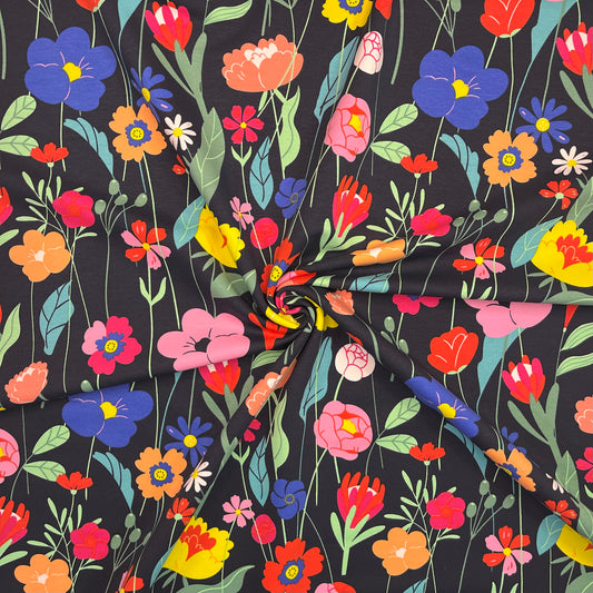 SWEAT FRENCH TERRY MOTIF QJUTIE fleurs Multi Couleurs