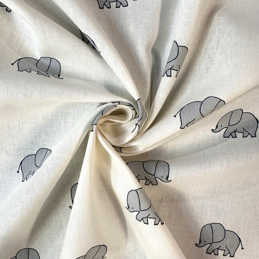 COTON IMPRIME éléphants