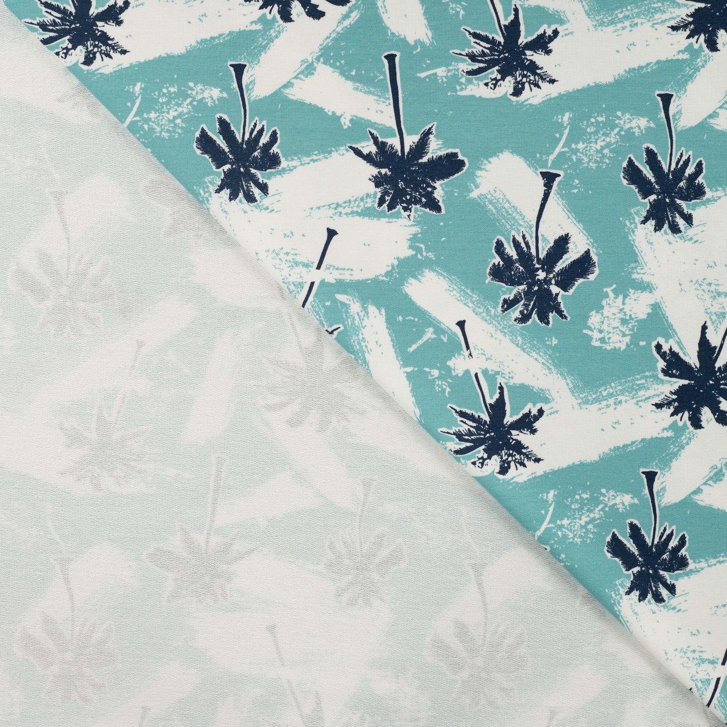 SWEAT FRENCH TERRY MOTIF QJUTIE palmier Bleu