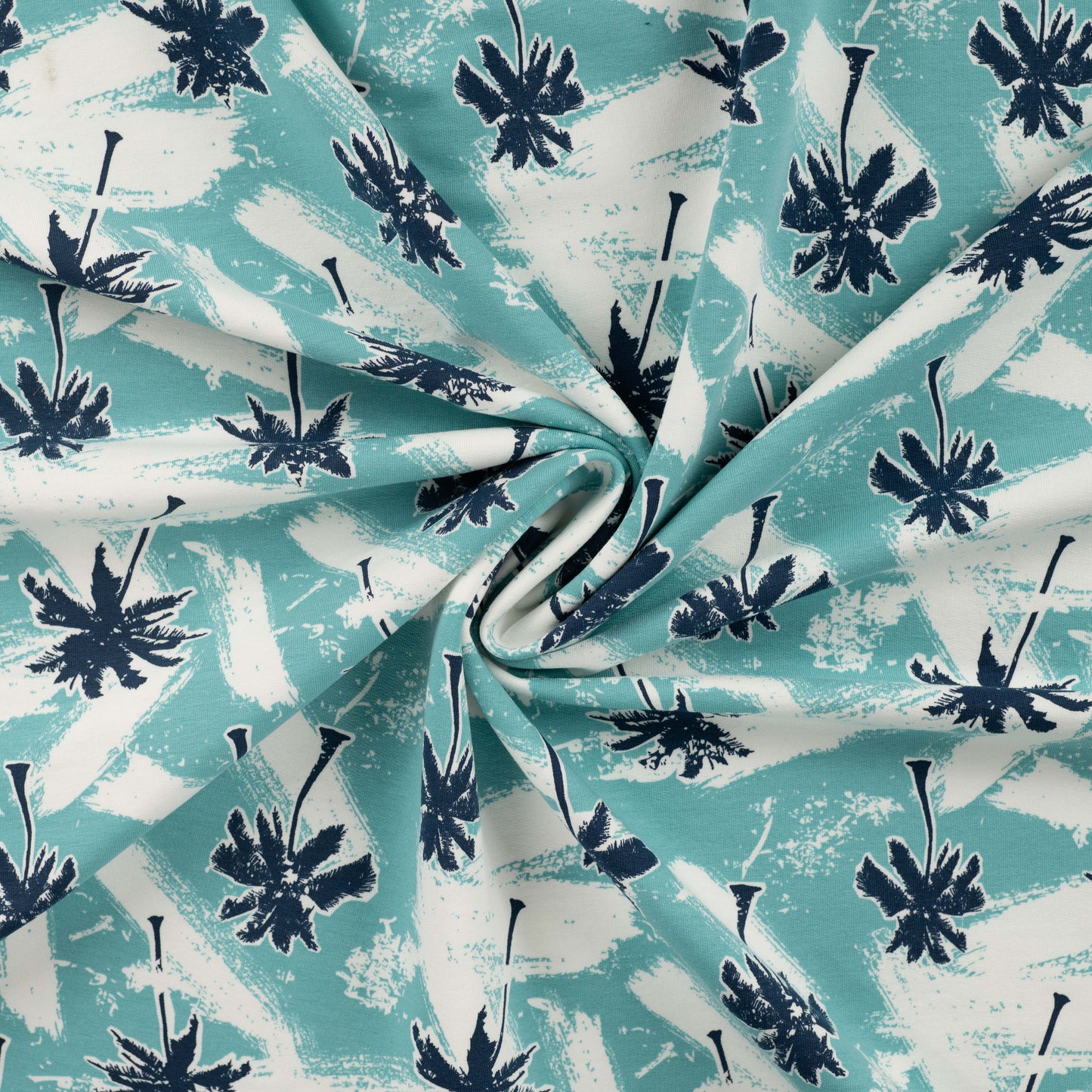 SWEAT FRENCH TERRY MOTIF QJUTIE palmier Bleu