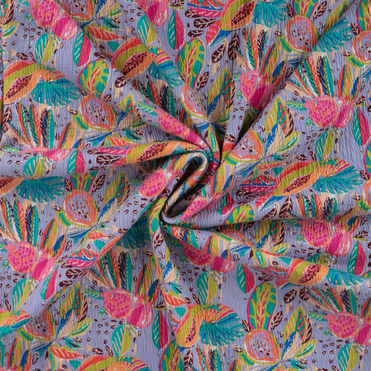 JERSEY DE COTON GAUFRE QJUTIE fleuri