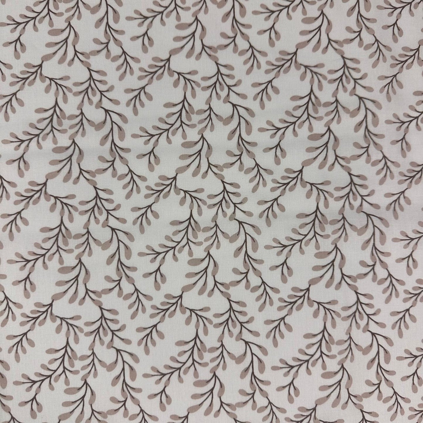 COTON IMPRIME Feuillage Beige