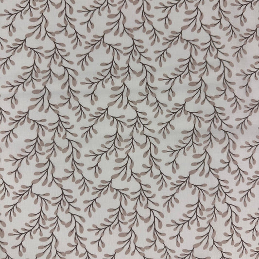 COTON IMPRIME Feuillage Beige