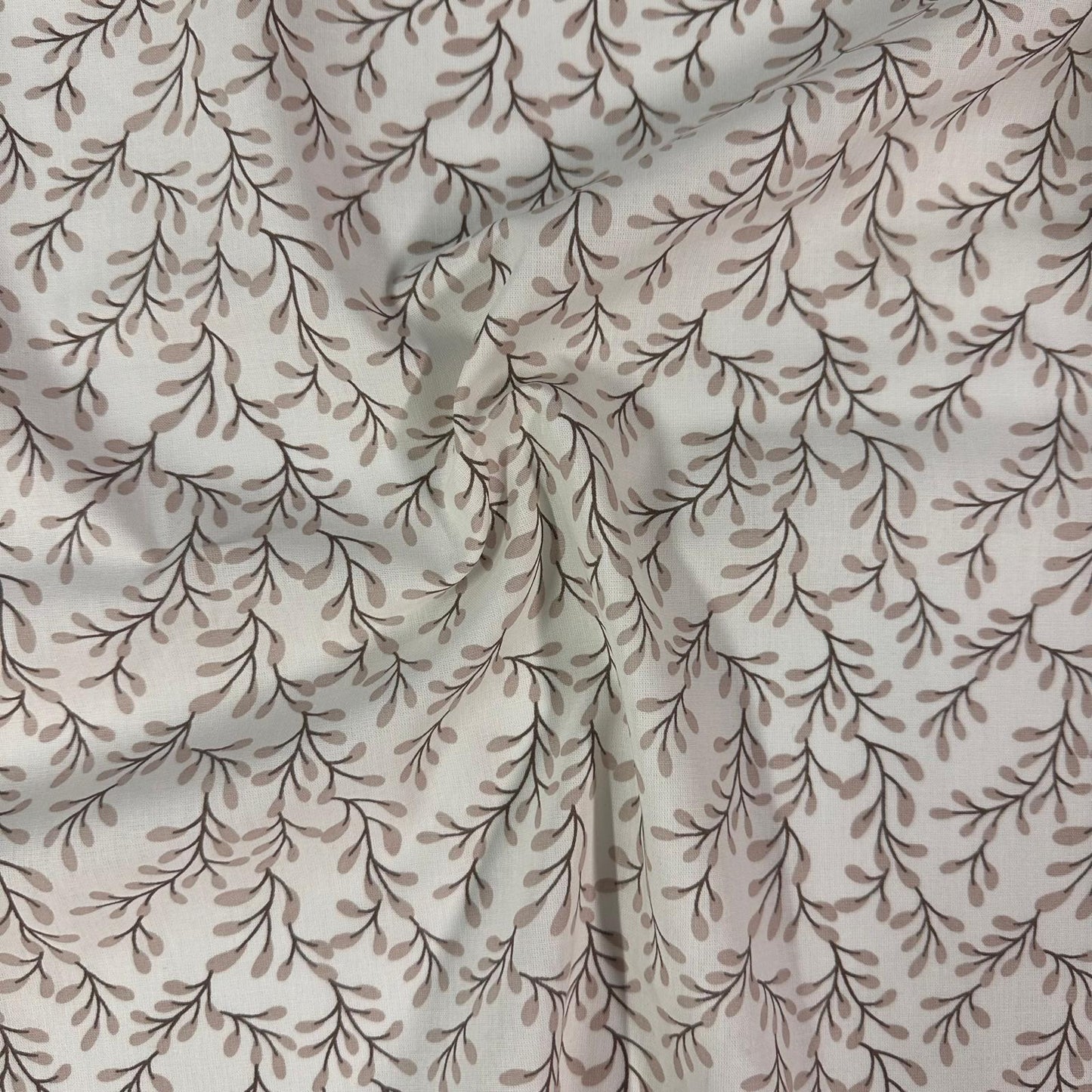 COTON IMPRIME Feuillage Beige