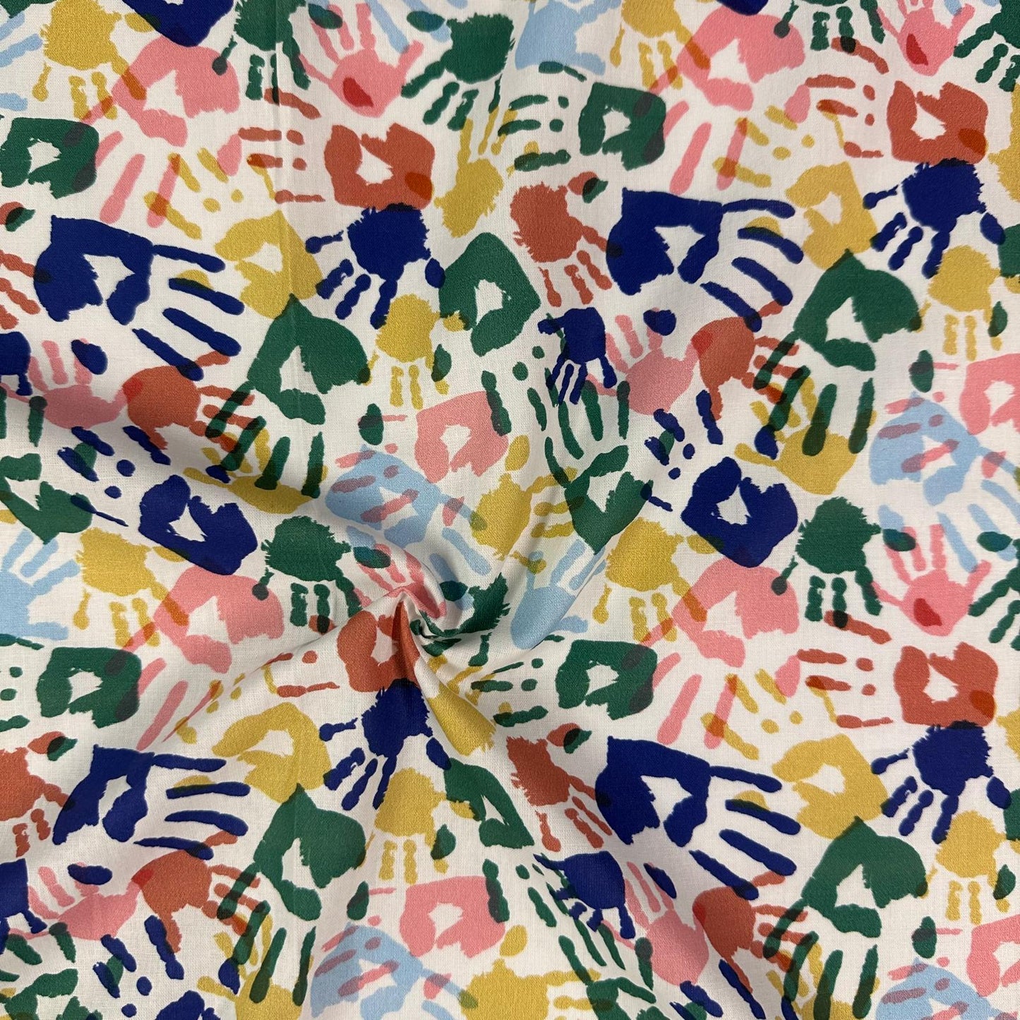 COTON IMPRIME Mains d'enfants Multicouleurs