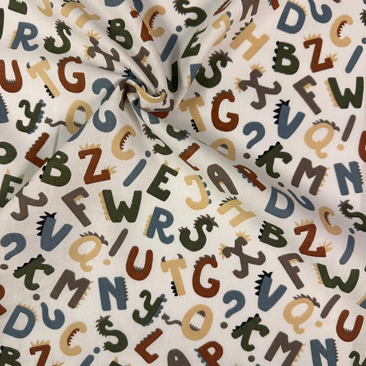 COTON IMPRIME Lettres Enfant  Naturel