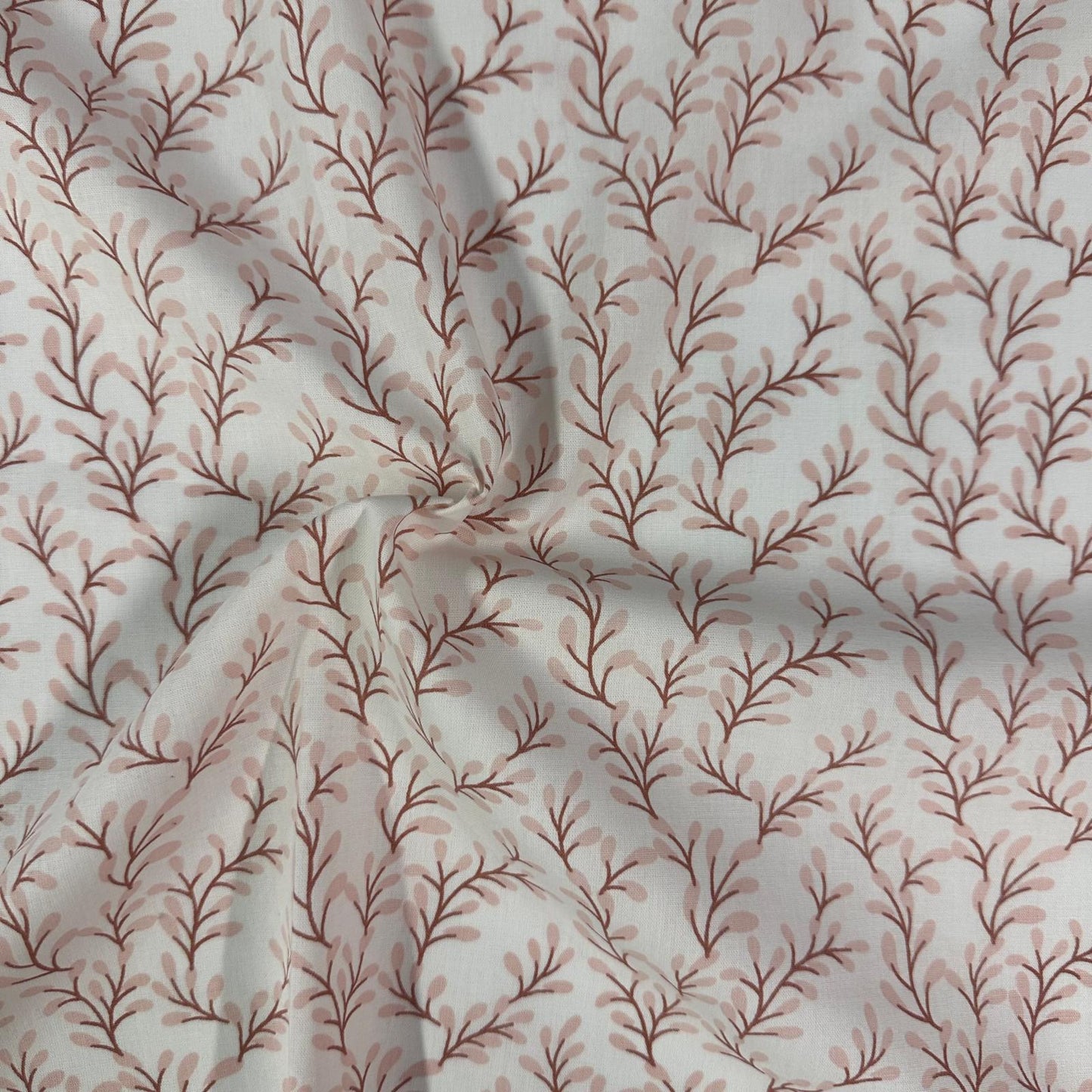 COTON IMPRIME Feuillage Terracotta