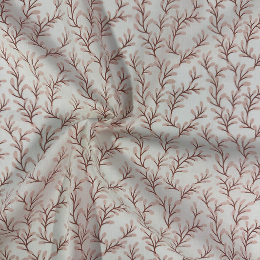 COTON IMPRIME Feuillage Terracotta