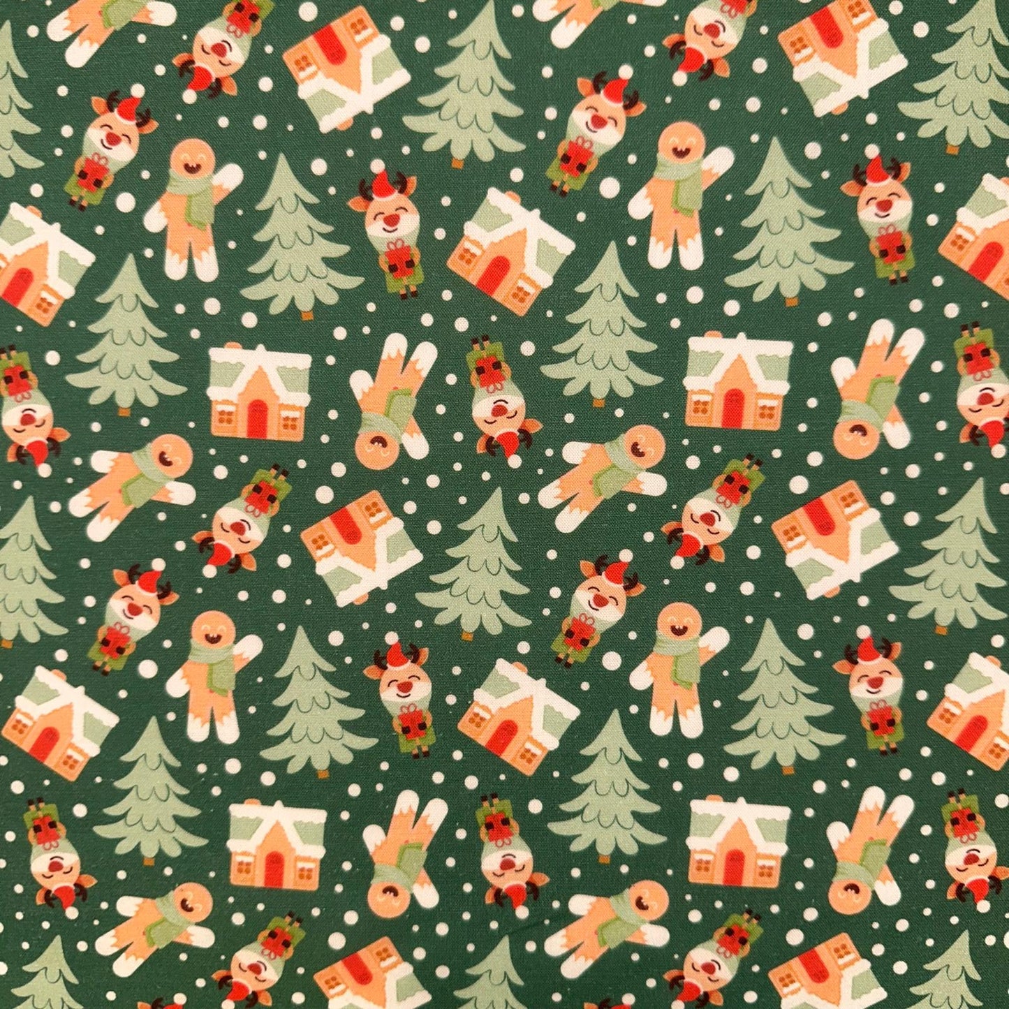 COTON IMPRIME Pain d'épice et Sapin