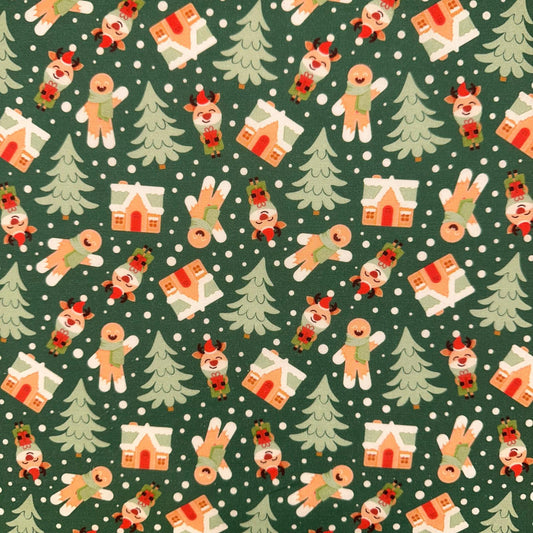 COTON IMPRIME Pain d'épice et Sapin
