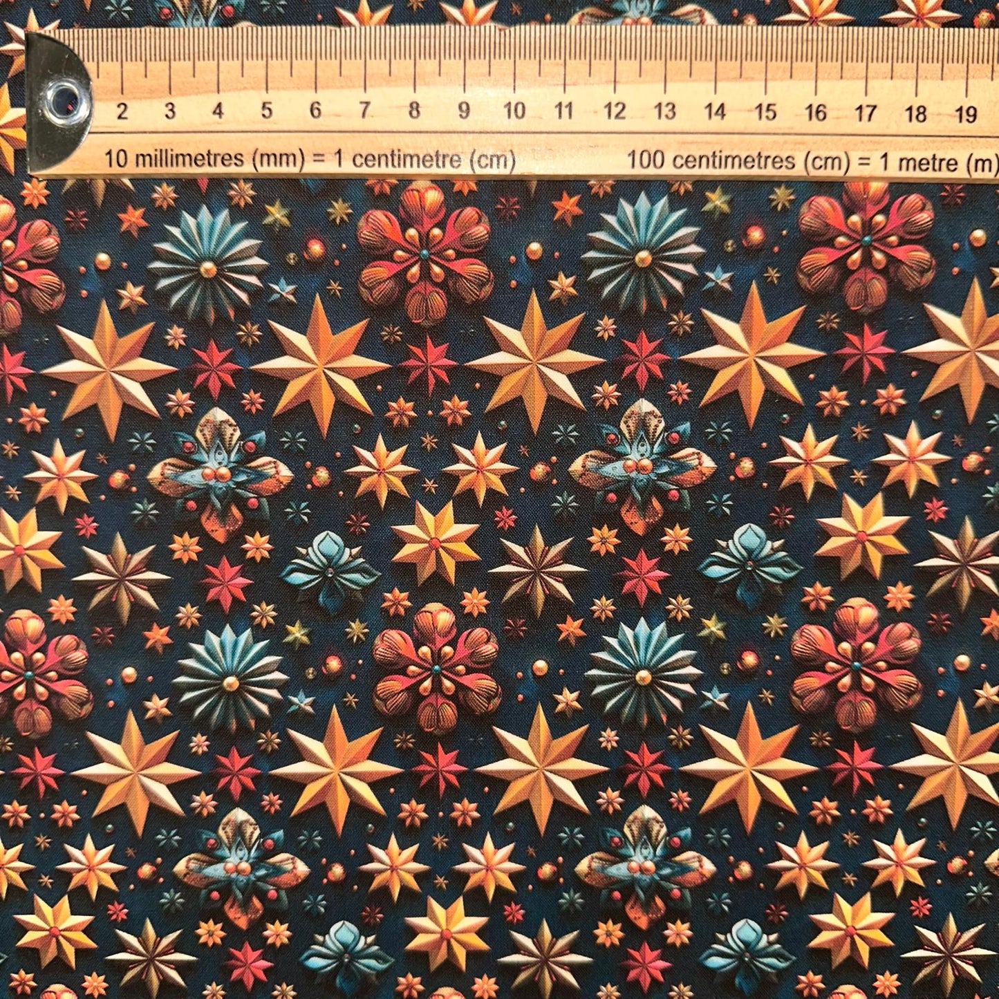 COTON IMPRIME fond Noir Noel