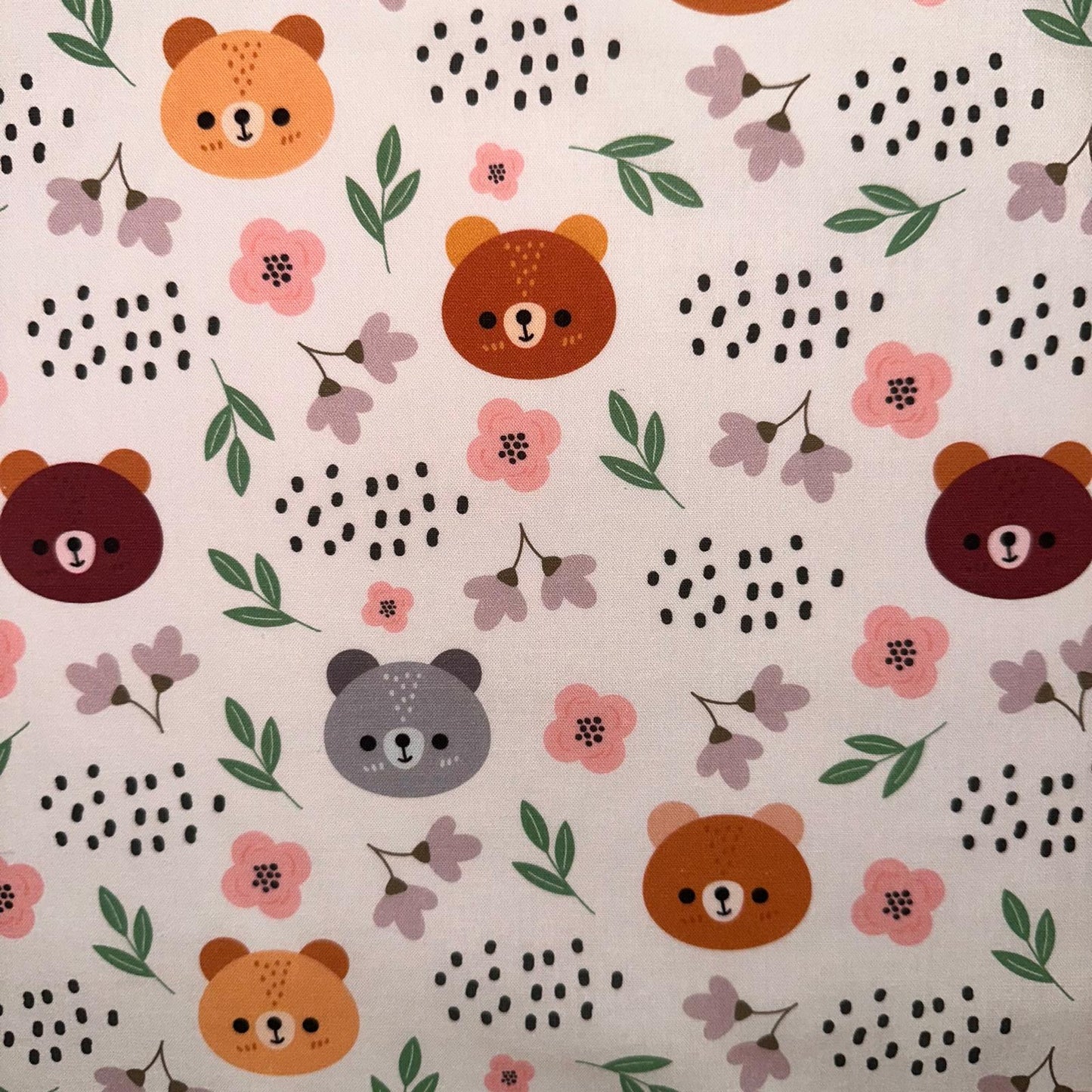 COTON IMPRIME Tête de nounours