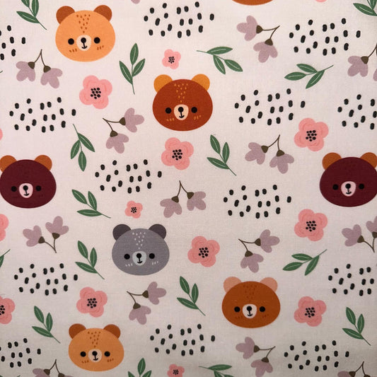 COTON IMPRIME Tête de nounours