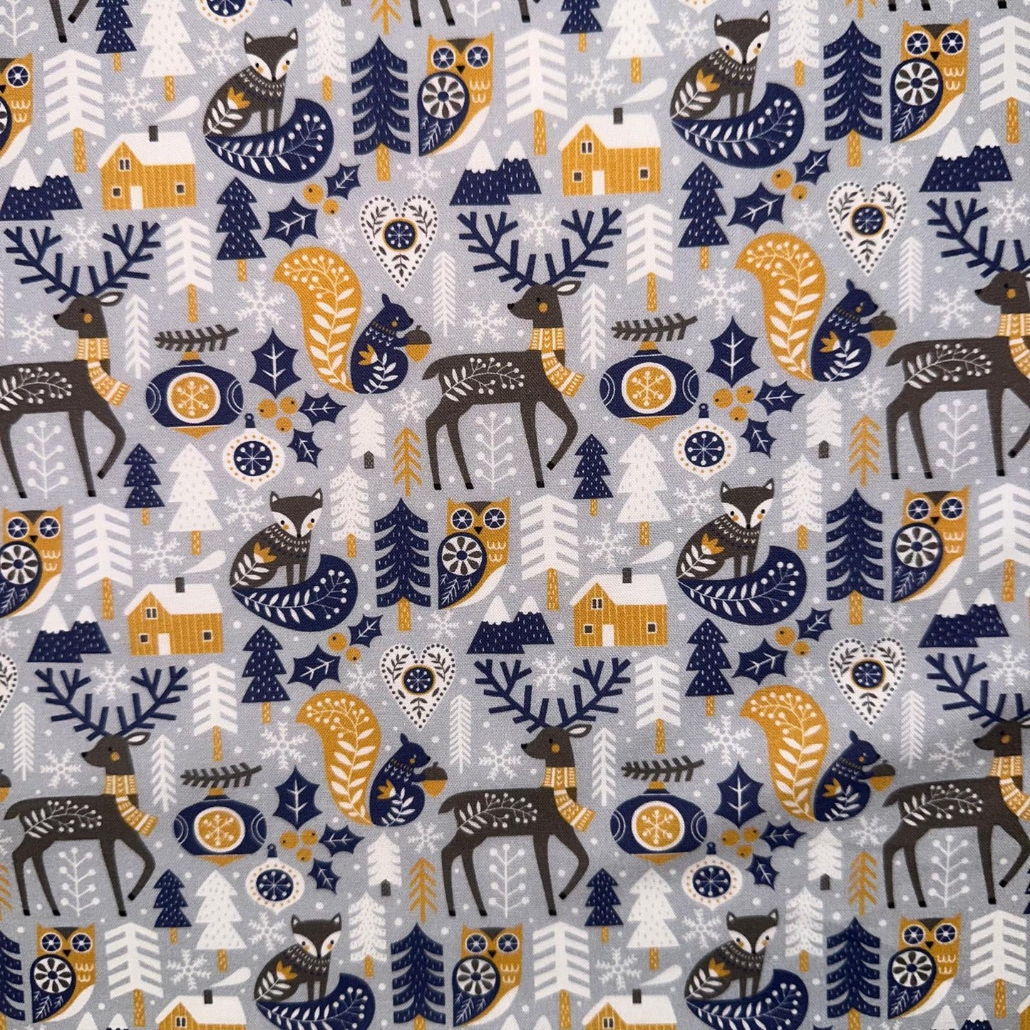 COTON IMPRIME Faon fond Gris