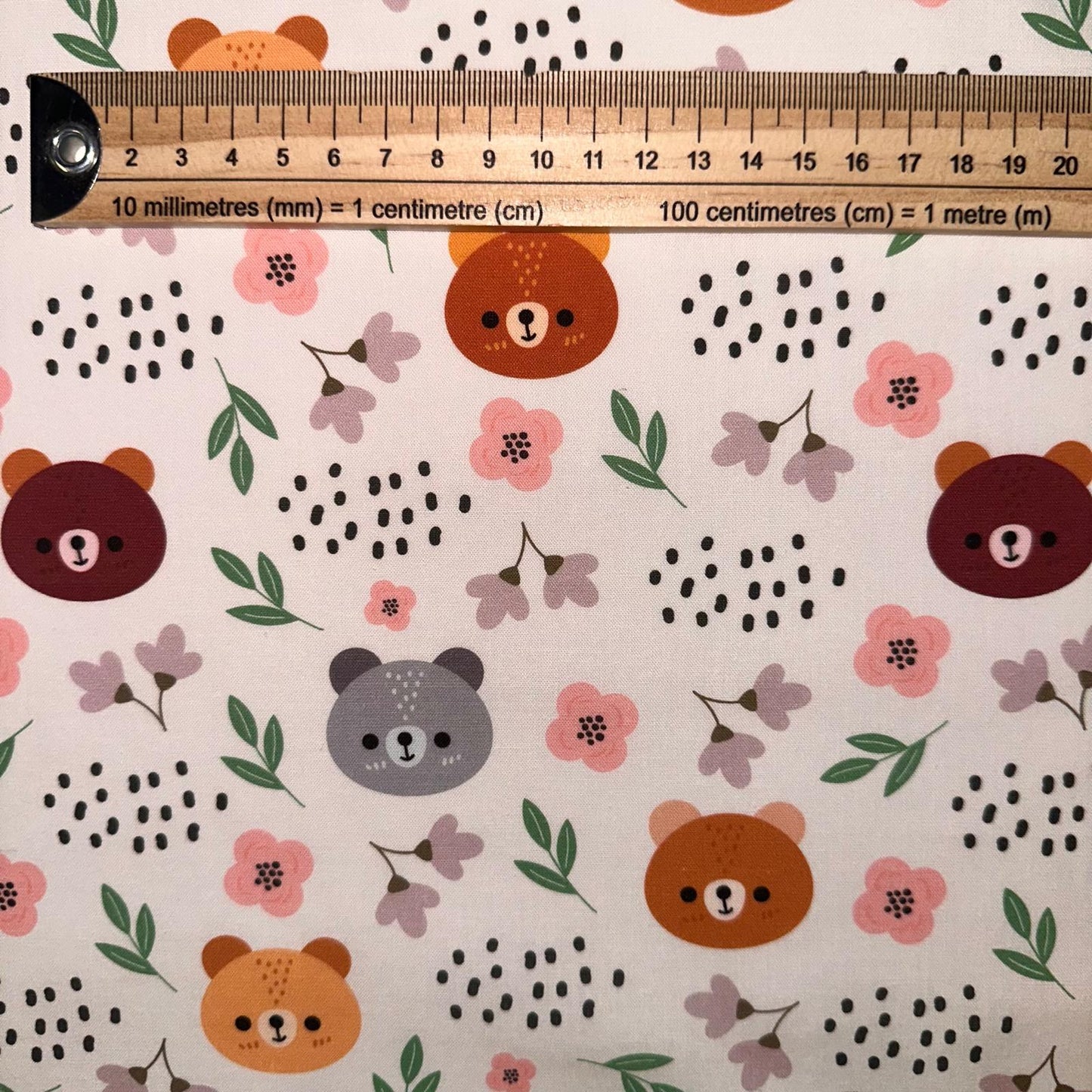 COTON IMPRIME Tête de nounours