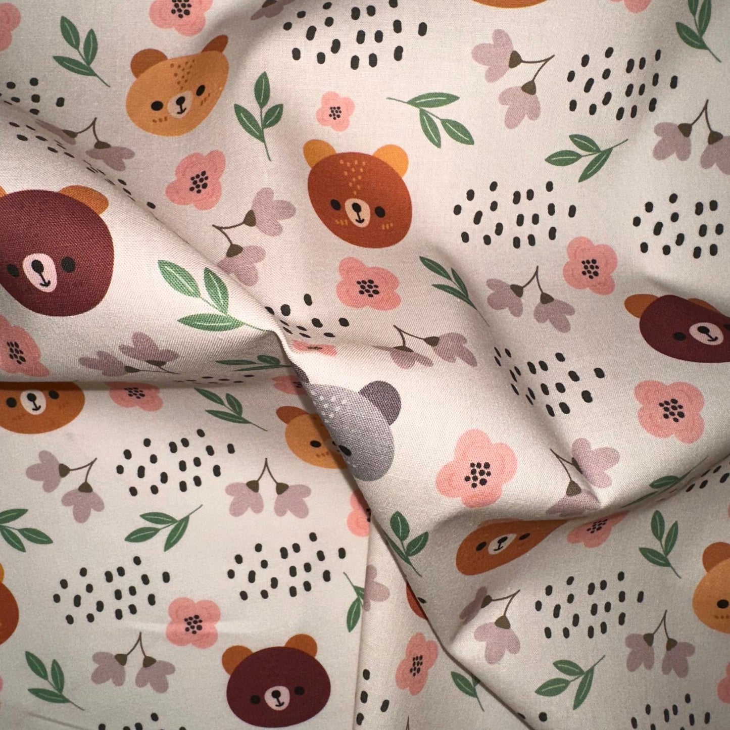 COTON IMPRIME Tête de nounours