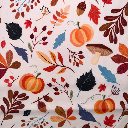 COTON IMPRIME Automne citrouille