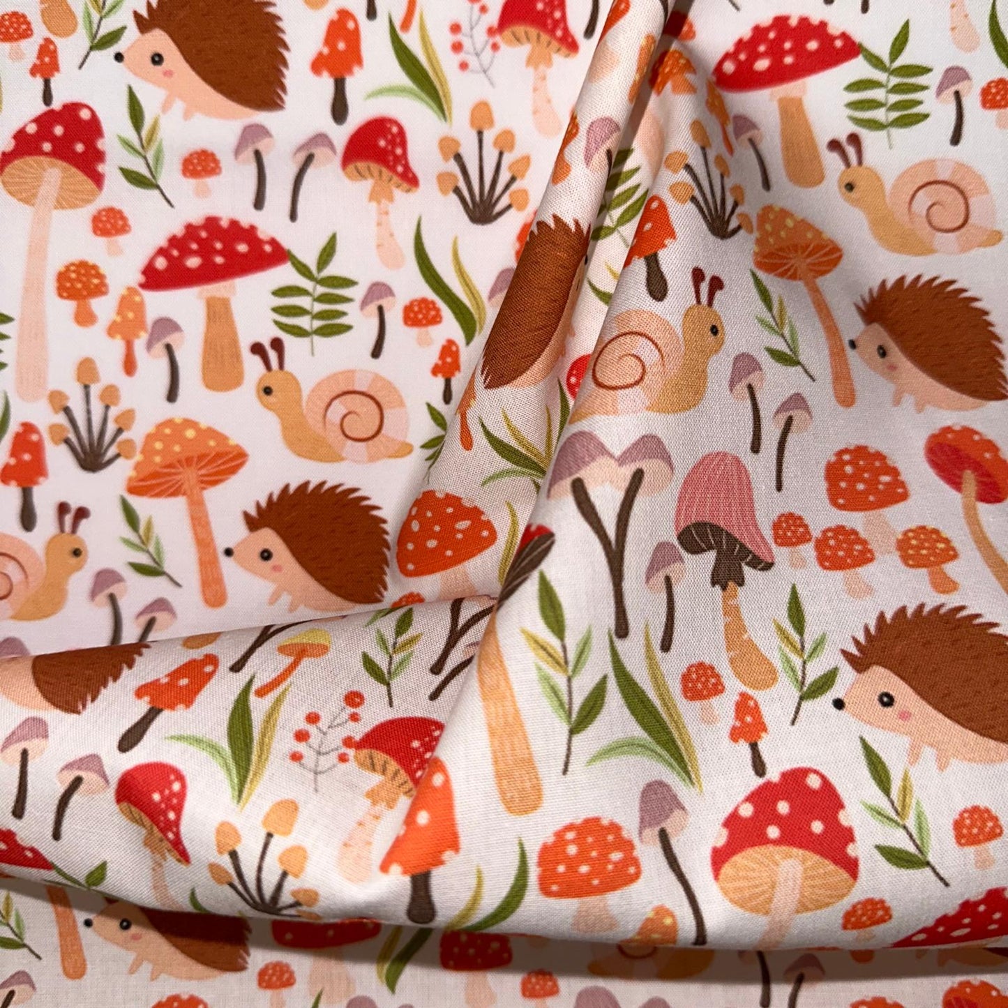 COTON IMPRIME Hérissons et escargots