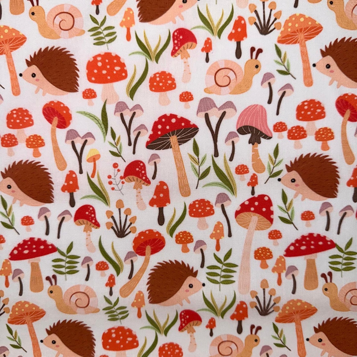 COTON IMPRIME Hérissons et escargots