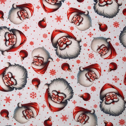 COTON IMPRIME Tête de Père Noel façon Coca