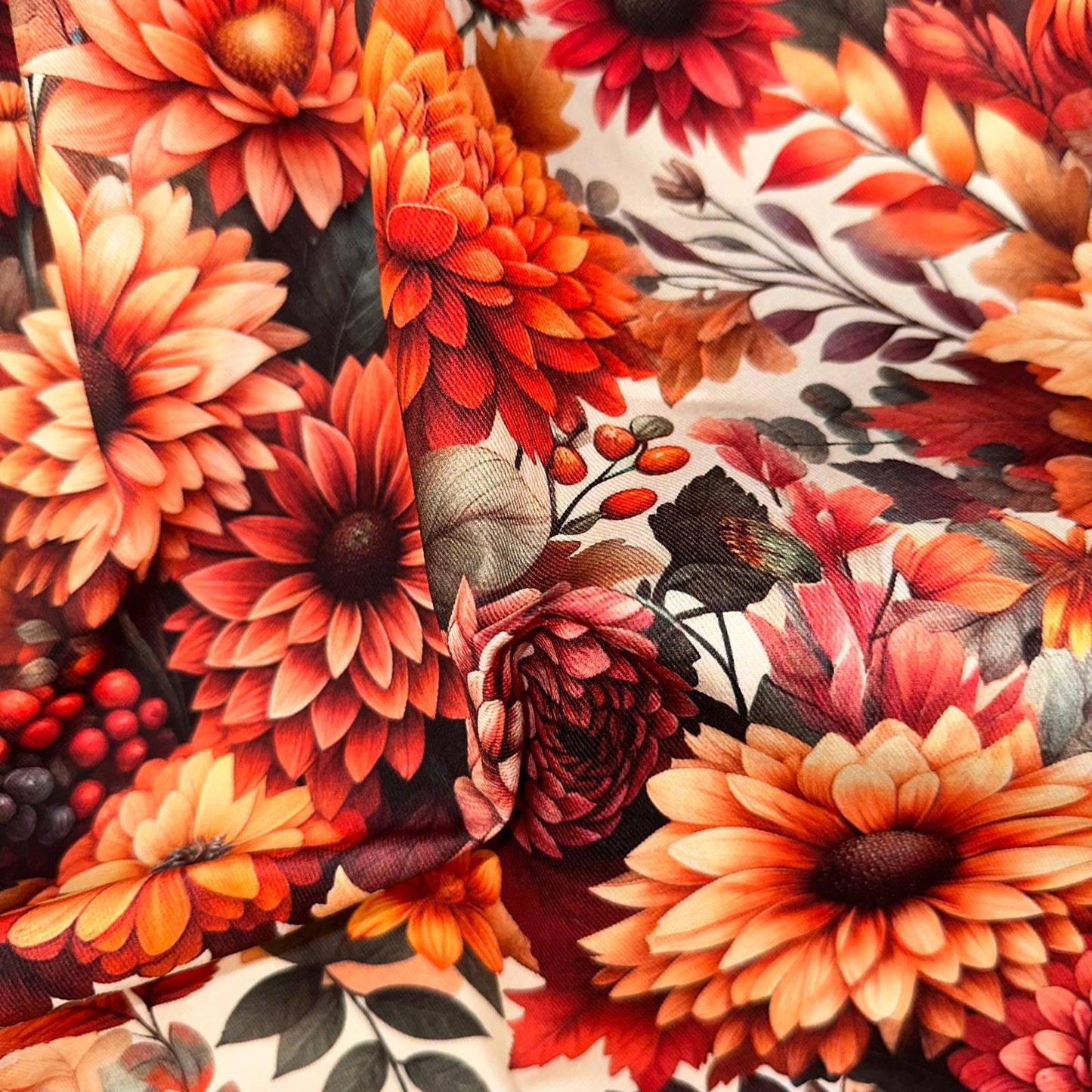 TOILE DECO IMPRIME Fleurs d'Automne