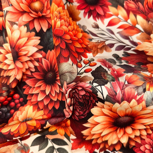 TOILE DECO IMPRIME Fleurs d'Automne