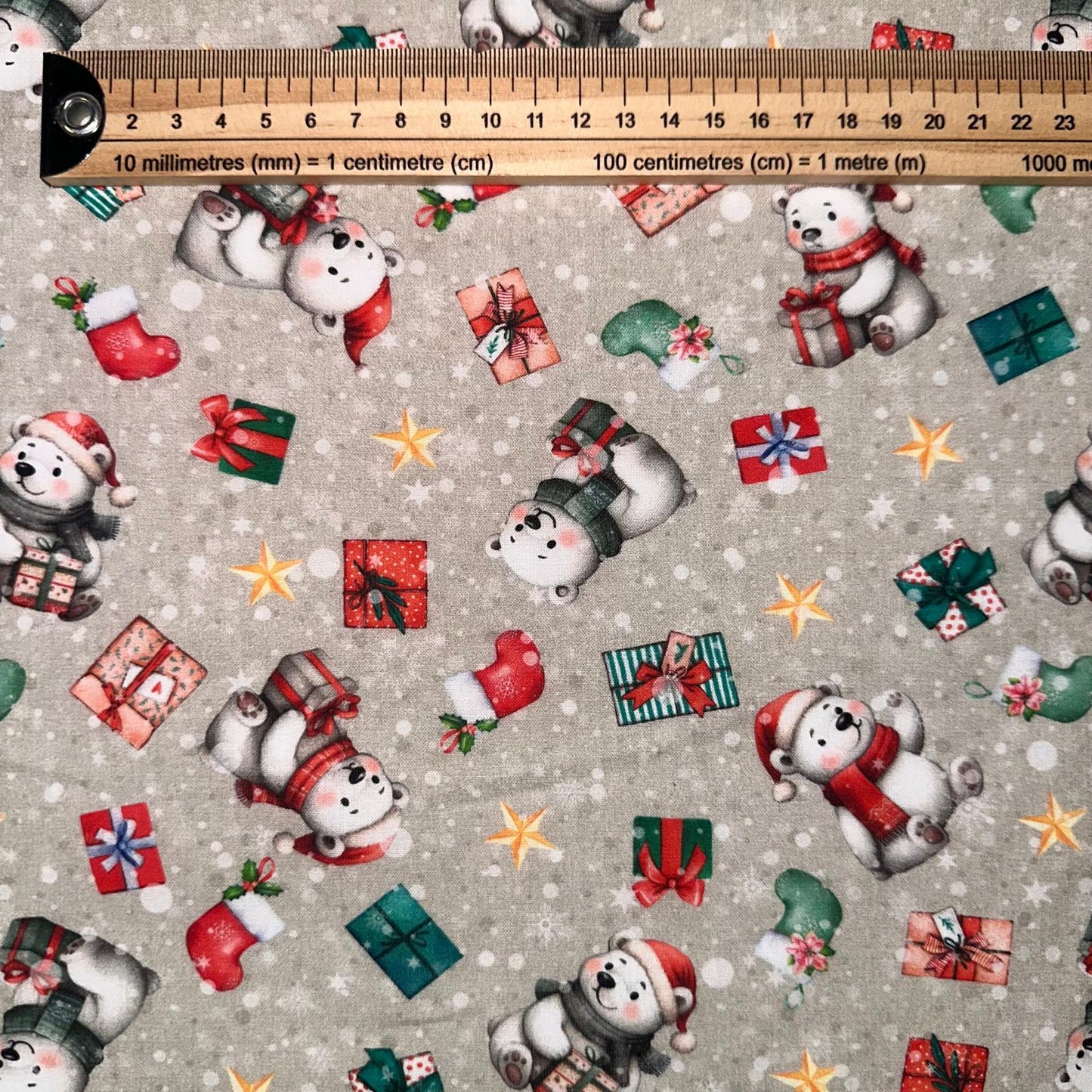 COTON IMPRIME Nounours dans des cadeaux Noel