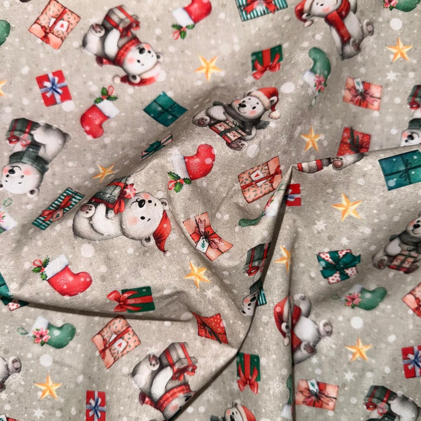 COTON IMPRIME Nounours dans des cadeaux Noel