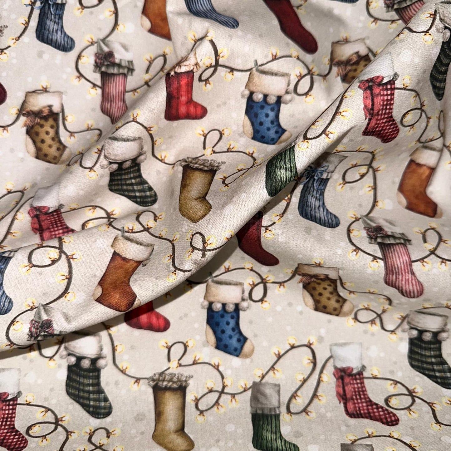 COTON IMPRIME Guirlandes de  Noel