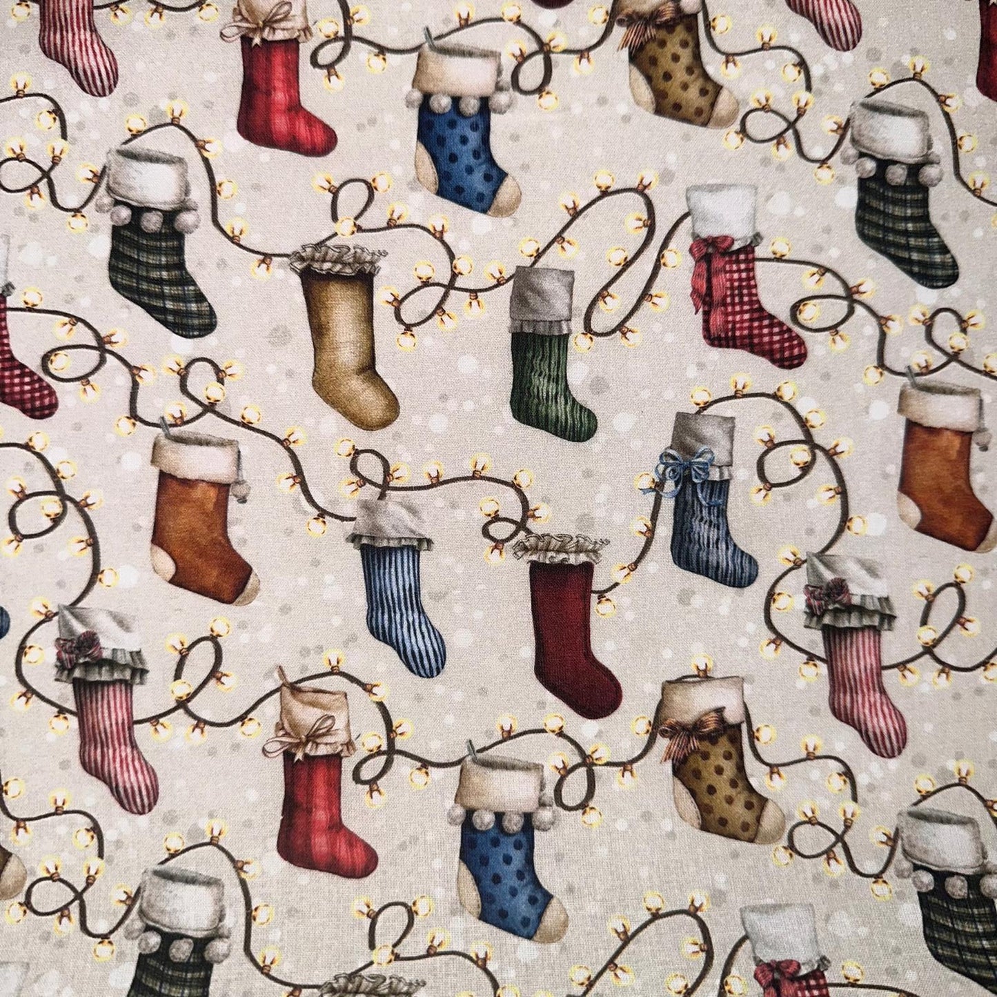 COTON IMPRIME Guirlandes de  Noel