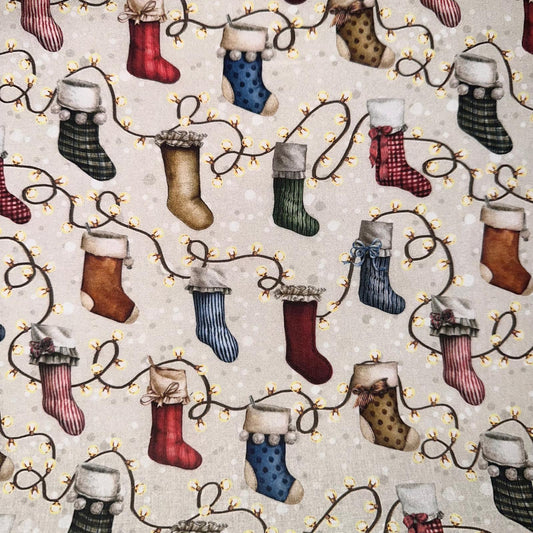 COTON IMPRIME Guirlandes de  Noel