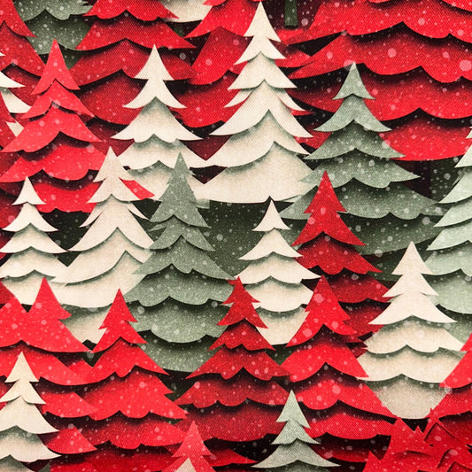 TOILE DECO IMPRIME Grands Sapins de Noel