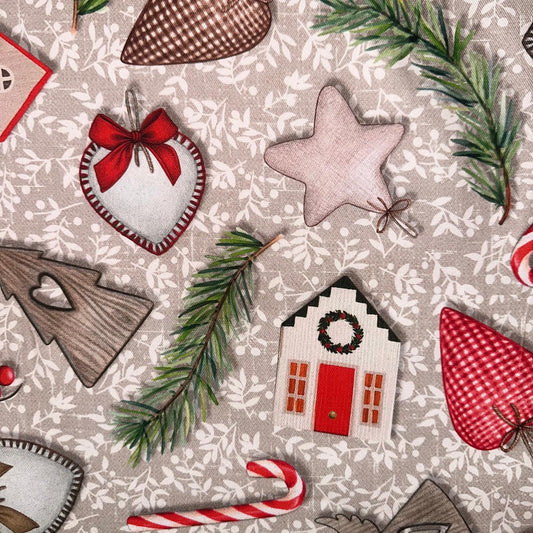 TOILE DECO IMPRIME Décors de sapin de Noel