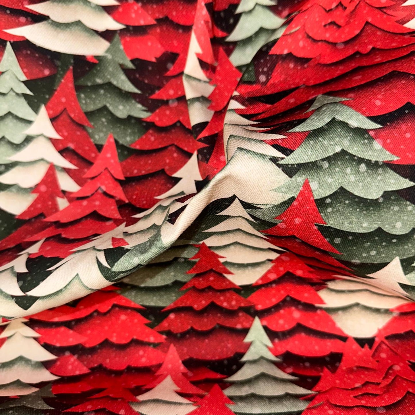 TOILE DECO IMPRIME Grands Sapins de Noel