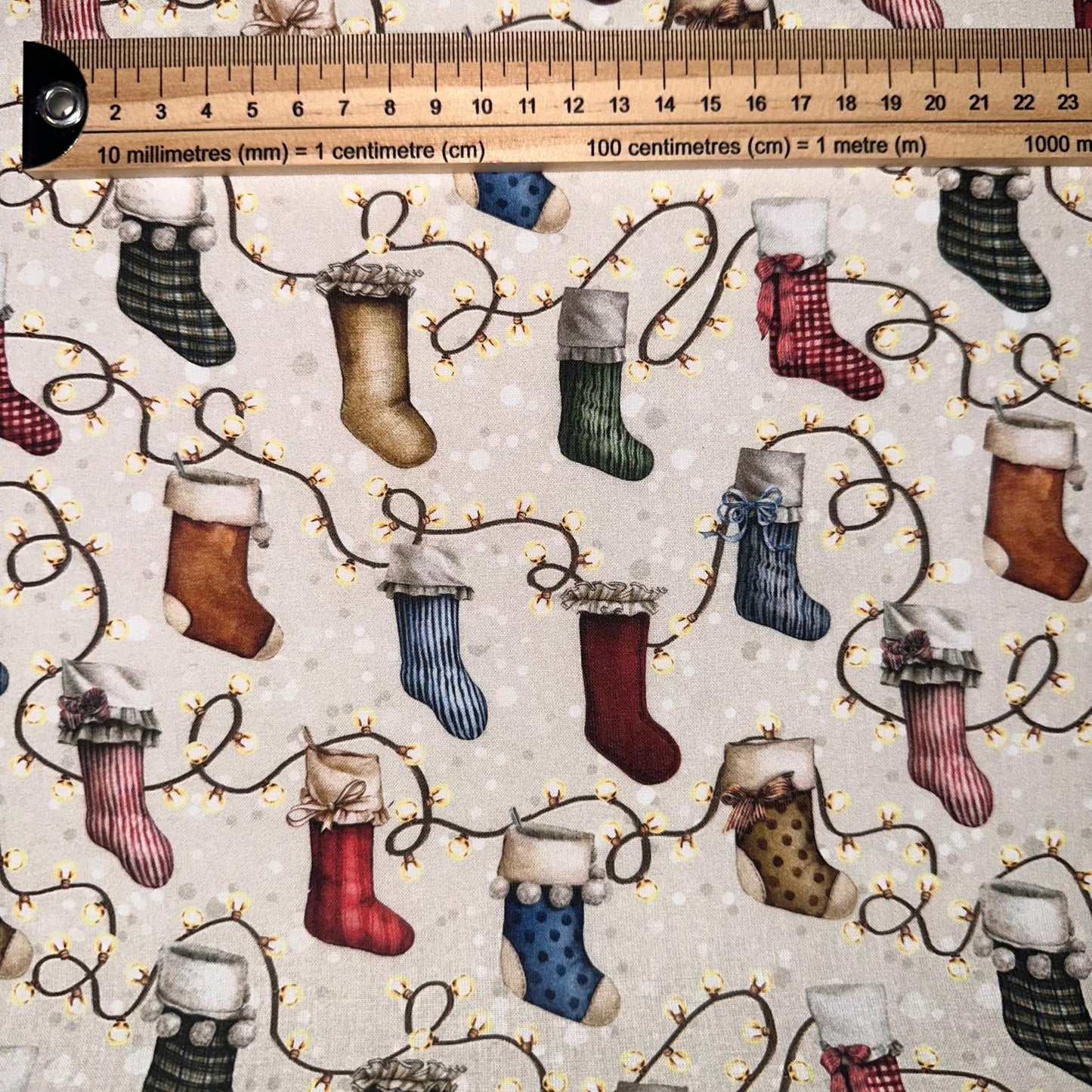 COTON IMPRIME Guirlandes de  Noel