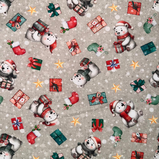 COTON IMPRIME Nounours dans des cadeaux Noel