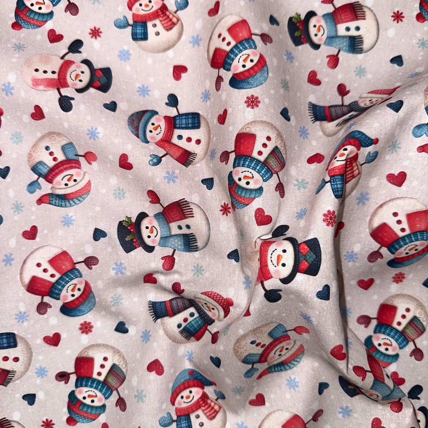 COTON IMPRIME Bonhomme de neige Noel