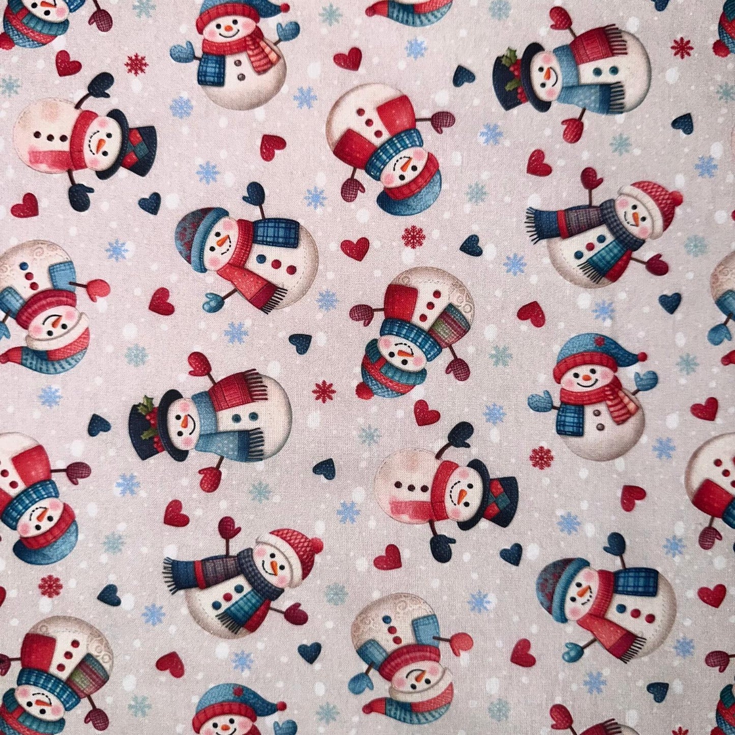 COTON IMPRIME Bonhomme de neige Noel