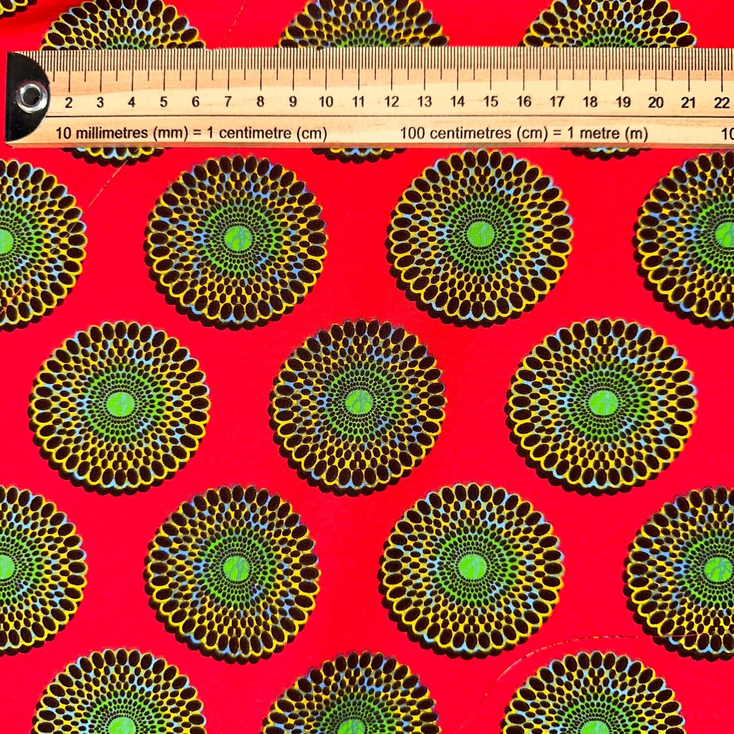 COTON IMPRIME Graphique effet WAX Rouge