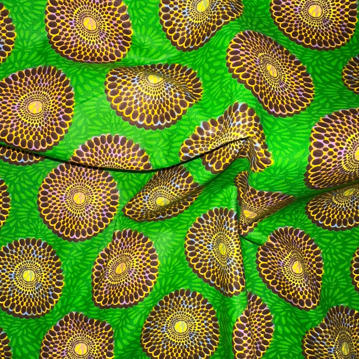 COTON IMPRIME Graphique effet WAX Vert