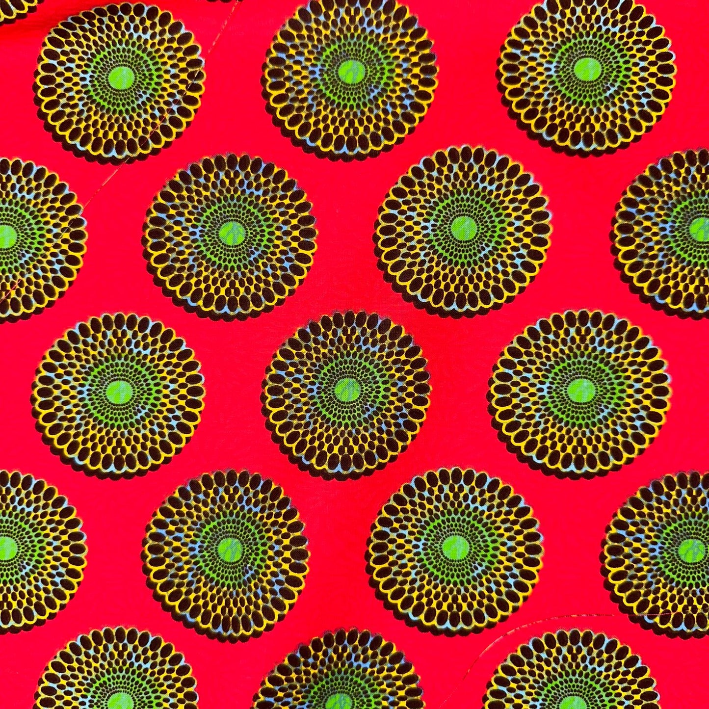 COTON IMPRIME Graphique effet WAX Rouge