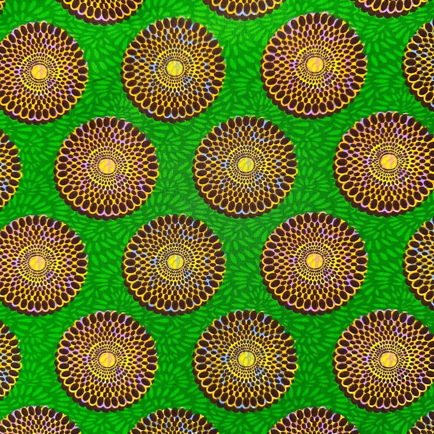 COTON IMPRIME Graphique effet WAX Vert